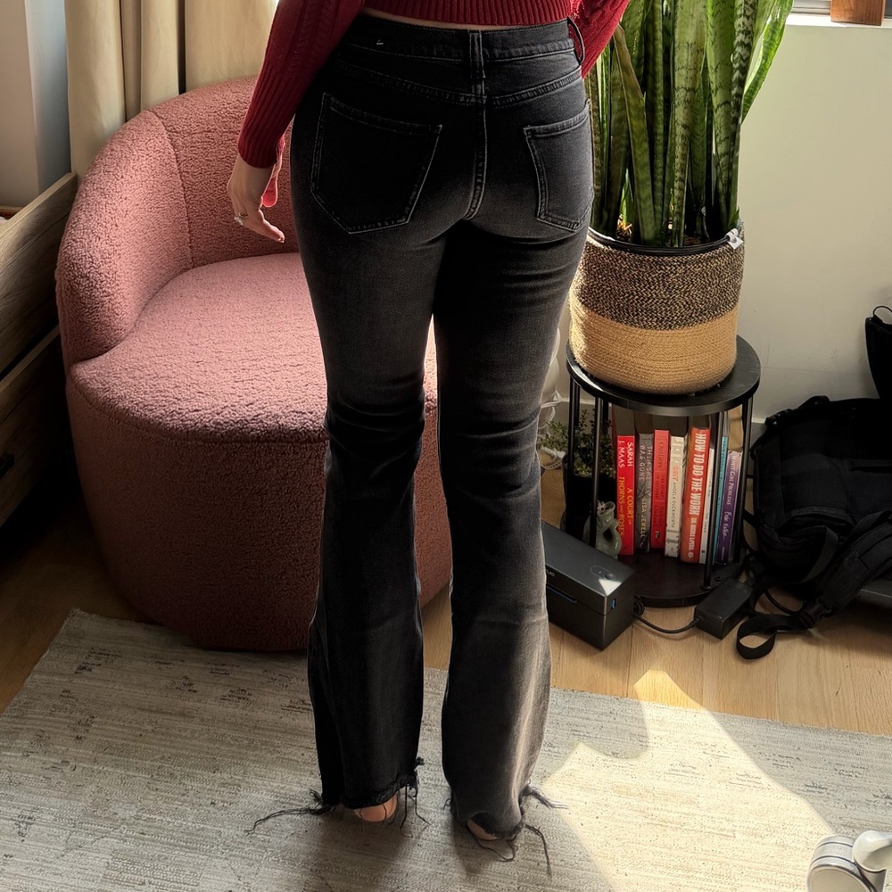 Mango ripped boot cut jeans